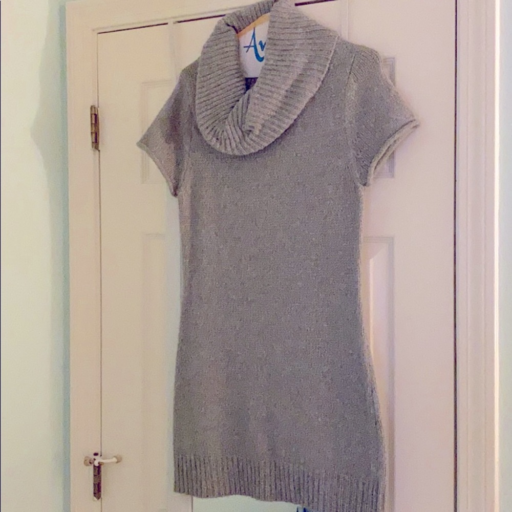 Gently Worn Cowl Neck Grey Sweater Dress